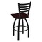 Holland Bar Stool Co 30" Swivel Bar Stool, Black Wrinkle, Dark Cherry Oak Seat 41030BWDCOak - alternate 2